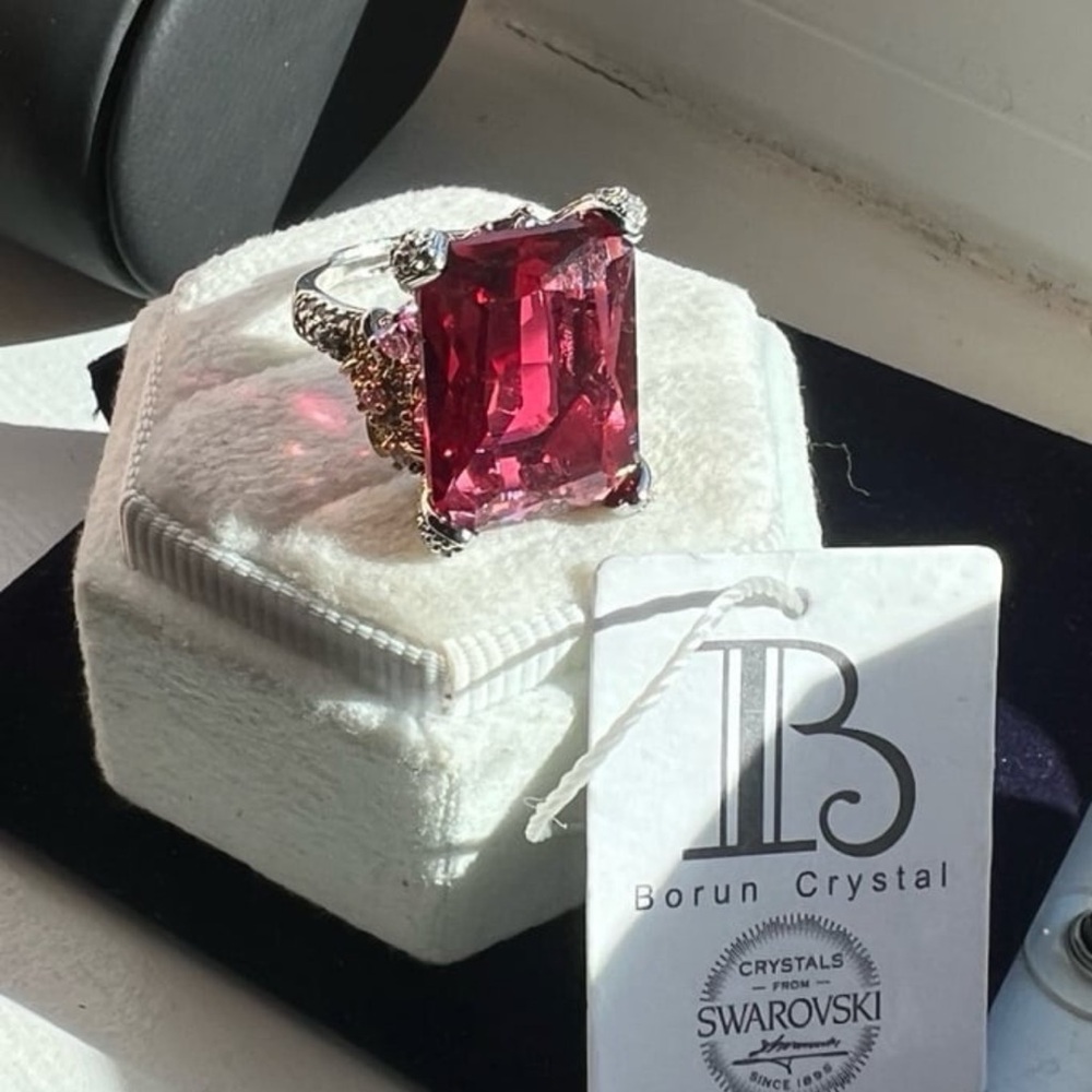 Square Cut Ruby Crystal Swarovski Elements Adjust… - image 8